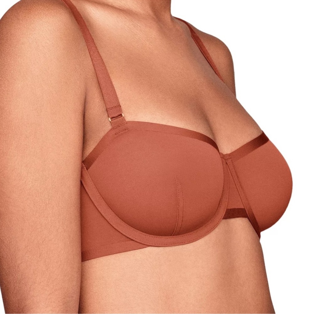 Cuup mesh Balconette bra in clay